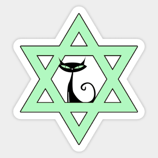 Jewish Kitty Cat Star of David Sticker